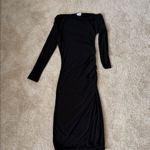 Elegant Black Long Sleeve Dress off shoulder